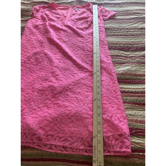 Lilly Pulitzer Sun-kissed Pink Erica Jungle Lace Shift Dress Size Large - Picture 6 of 8